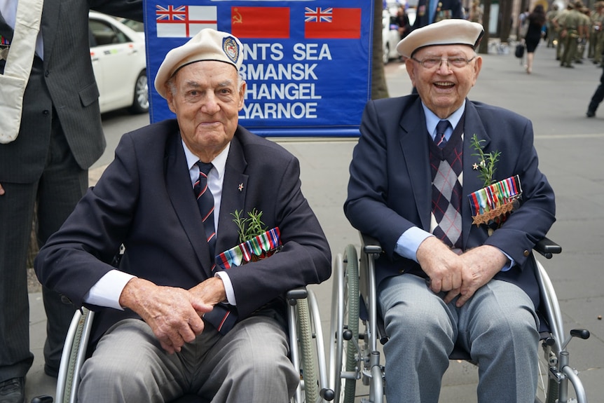 Veterans attend the Anzac Day ceremony in Sydney