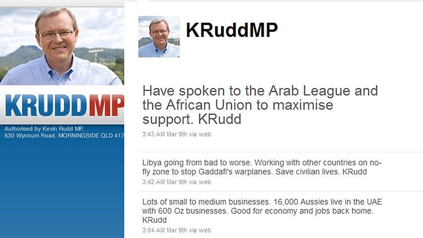Kevin Rudd's twitter feed