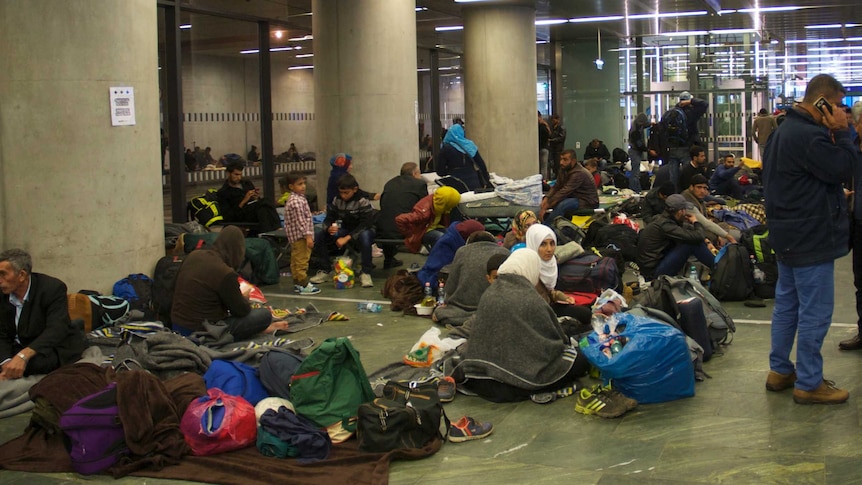 Thousands of refugees have set up camp in Vienna's main railway station