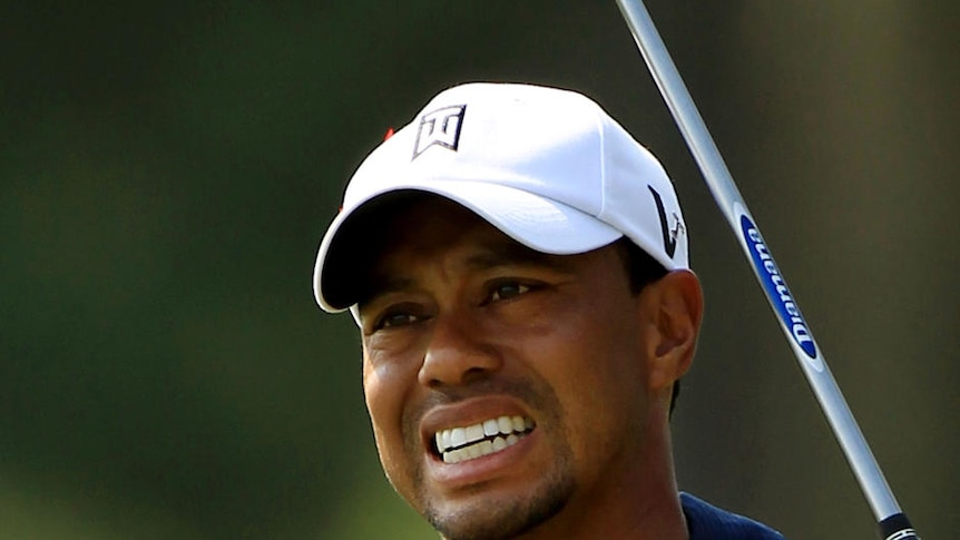 Recovery mode: Tiger Woods hurt his left knee and Achilles in the third round at Augusta National.