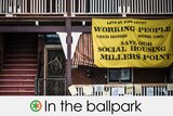 housing flat with a protest sign which reads "Save our social housing millers point"  the claim is in the ballpark
