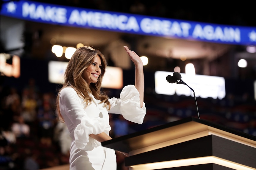 Melania Trump speaks at the Republican National Convention