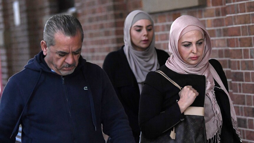 Hedi Ayoub's family arrive for the sentencing of Omar Rajab, jailed for the murder of the Sydney bodybuilder in 2015.