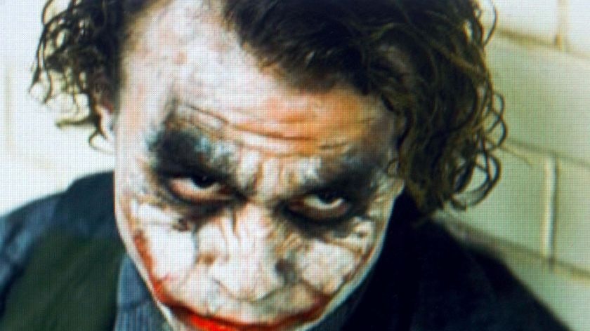 Heath Ledger, as The Joker, stars in a scene from The Dark Knight