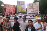 Thousands attend local government initiative of 'Padang anti-vice' to eradicate the LGBT community holding posters.