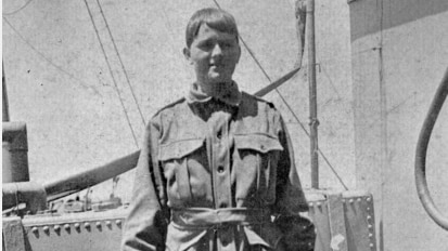 Stowaway Maud Butler on board ship