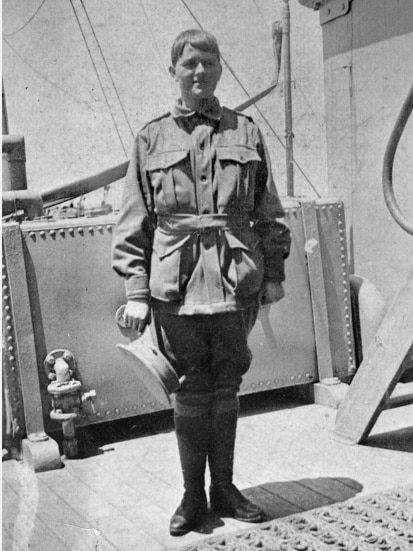 Stowaway Maud Butler on board ship