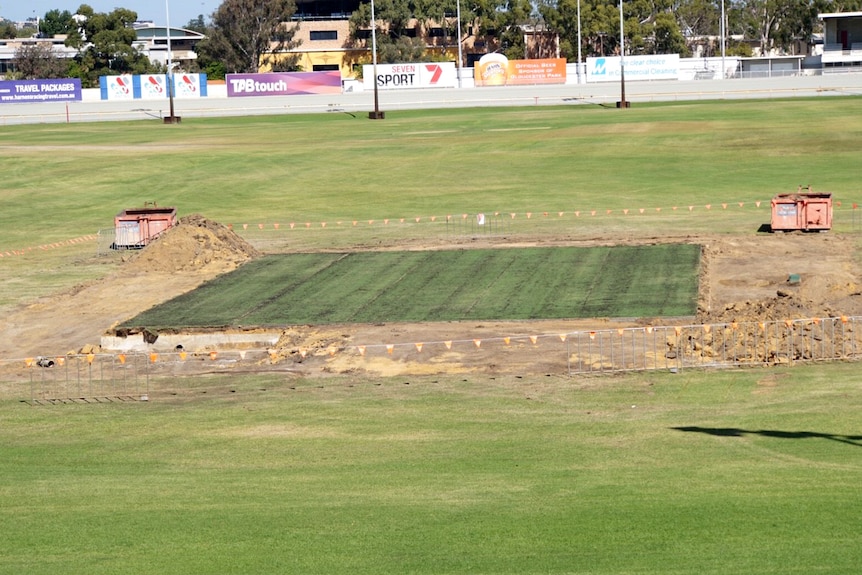 The cricket pitch for the new Perth stadium has been grown at Gloucester Park.