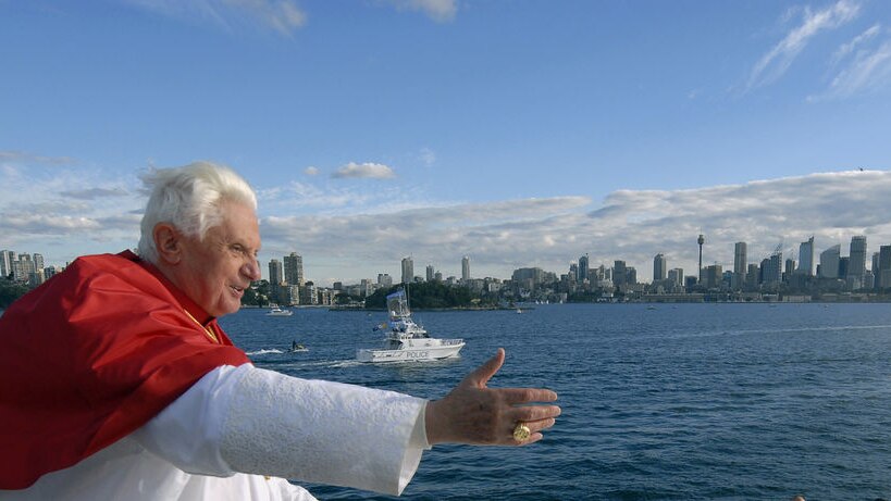 The Pope cruises on Sydney Harbour
