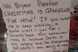 A note left to three children, cancelling Christmas "for now" after a weekend of bad behaviour