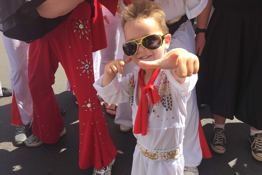 Boy dressed as The King, Elvis Presley