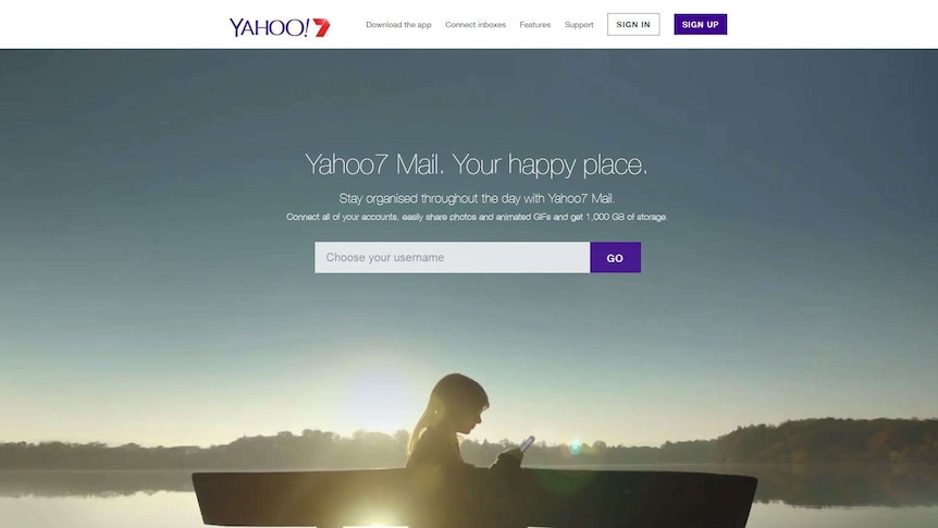 Yahoo's email splash page