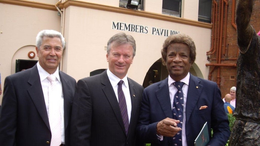 Rex Sellers and Steve Waugh with Kamahl.