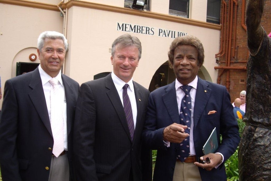 Rex Sellers and Steve Waugh with Kamahl.