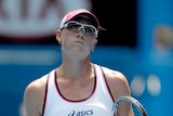 Samantha Stosur reacts to losing a point