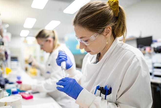 A young woman in a lab