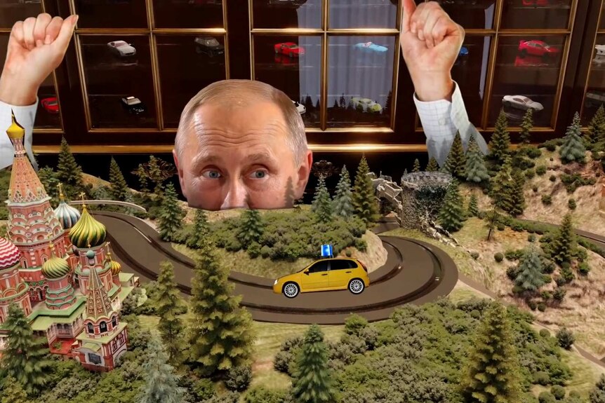 Putin in Putin's Palace video.