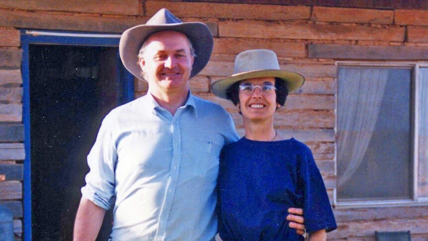 Michele and Graeme Campbell on Kybo station in 1992.