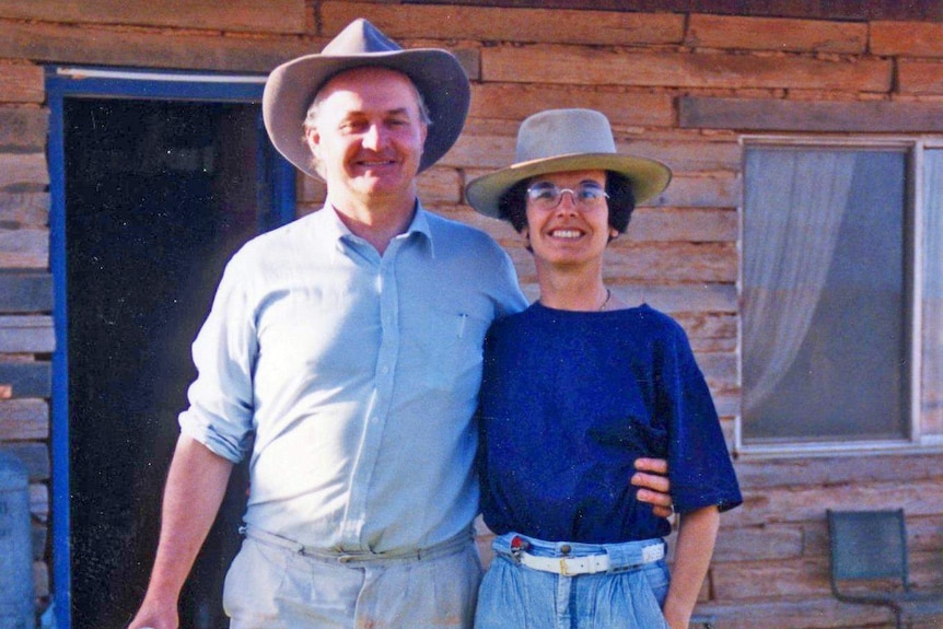 Michele and Graeme Campbell on Kybo station in 1992.