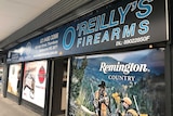 O'Reilly's Firearms sign at Thornbury Victoria.