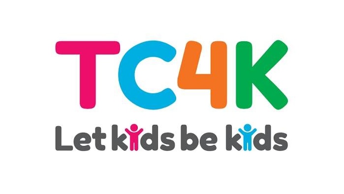 A logo that reads: TC4K Let kids be kids