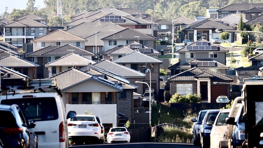 a skyline with houses