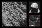Rosetta's lander Philae is seen in photos of comet Churyumov-Gerasimenko.