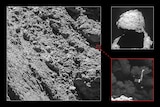 Rosetta's lander Philae is seen in photos of comet Churyumov-Gerasimenko.