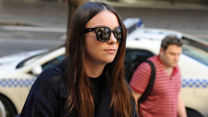 Rebecca Hannibal arrives at Downing Centre court in Sydney