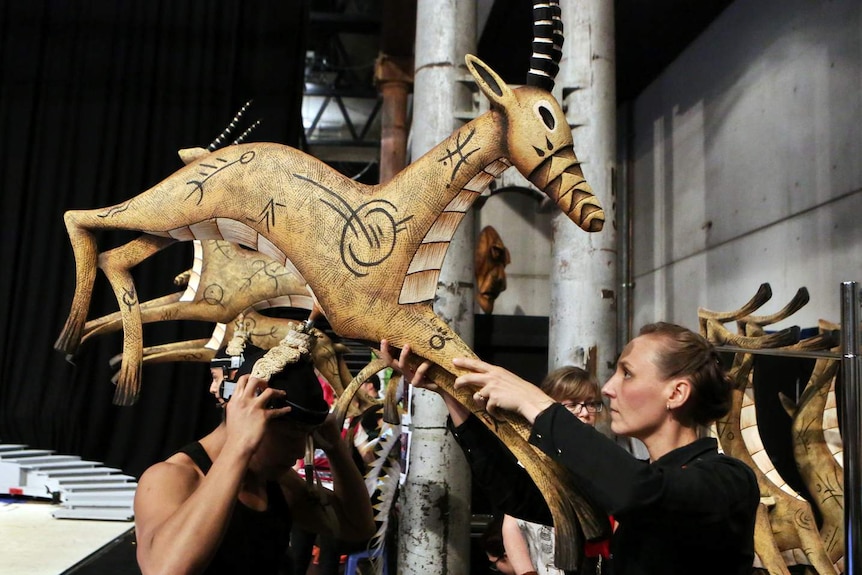 One of the props from The Lion King backstage at Sydney’s Capitol Theatre.