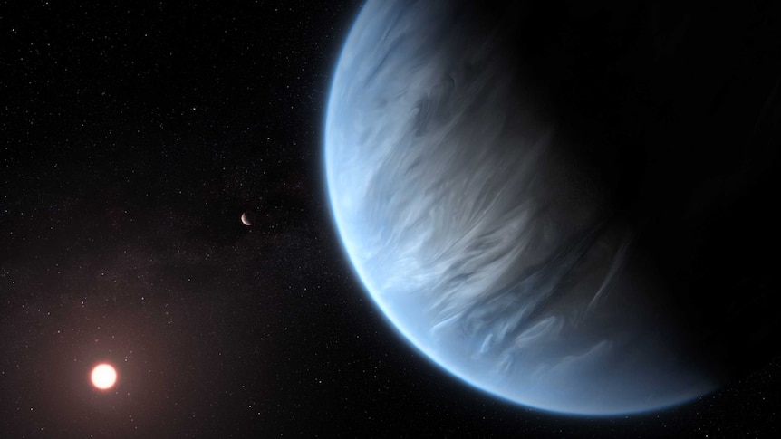 Artist's impression of super-Earth planet K2-18b