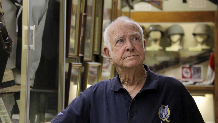 Leo Walsh, curator of the Queensland Military Memorial Museum, in the museum.