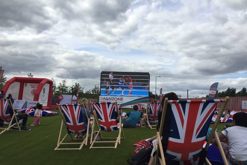 Watching olympics on the big screen