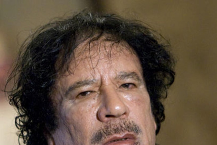 Former Libyan leader Moamar Gaddafi.