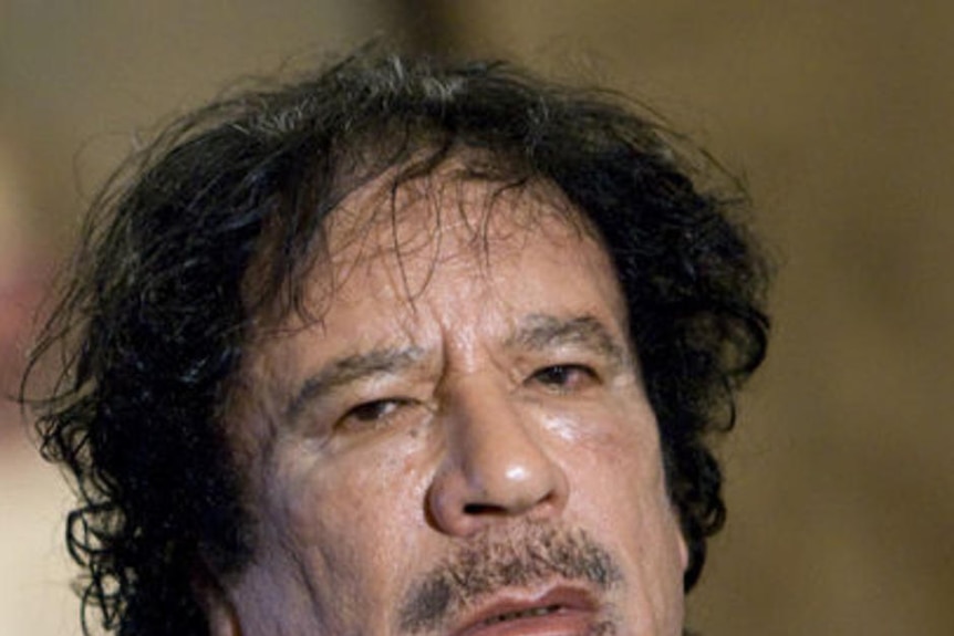 Libya's leader Moamar Gaddafi