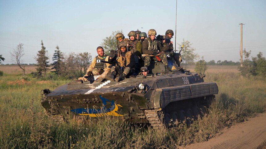 Ukrainian serviceman on the frontline