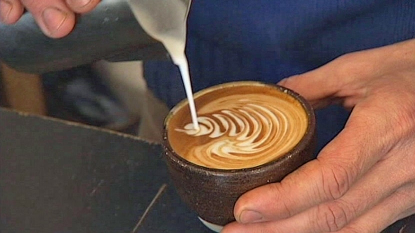 Barista making a coffee