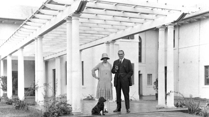 Stanley Melbourne and Ethel Bruce at The Lodge in Canberra, February 1928.