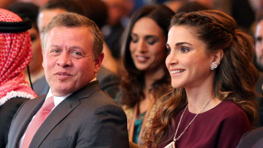 Jordan's King Abdullah his wife Queen Rania