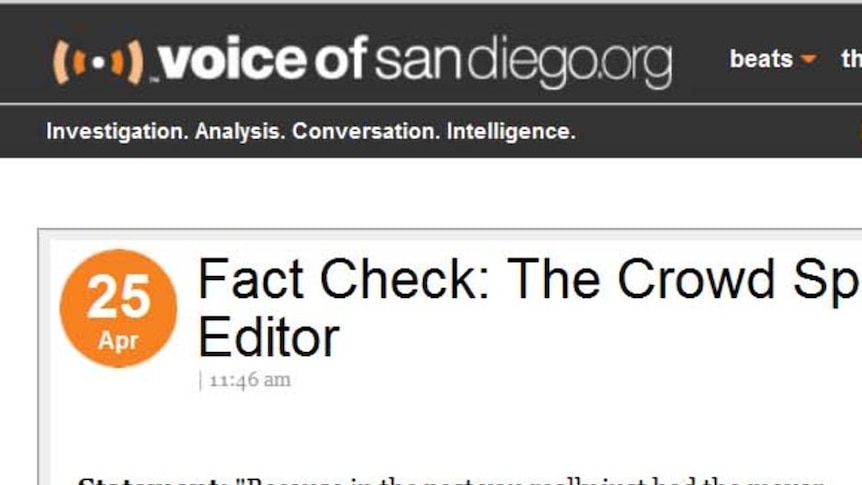 The Voice of San Diego's Fact Check site.