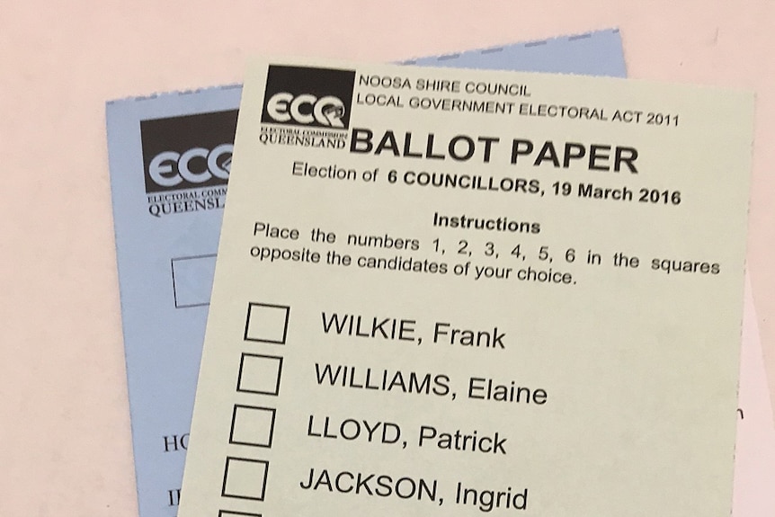 Noosa Shire was one of the undivided councils selected to trial  electronic ballot-scanning technology.