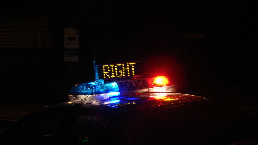 Police lights on a patrol car
