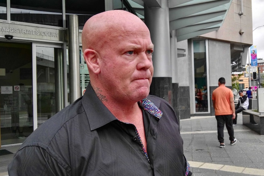 Alleged Mongols bikie Phillip Main outside court in Brisbane on December 23, 2016