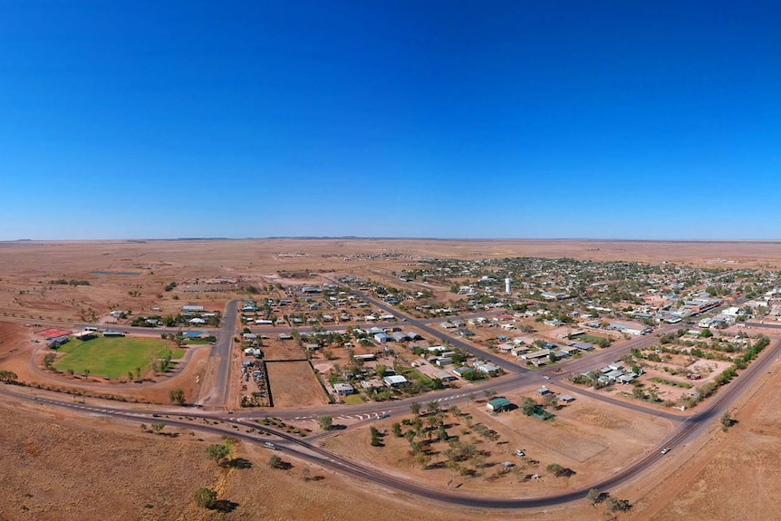 Winton in outback Queensland as seen from the air