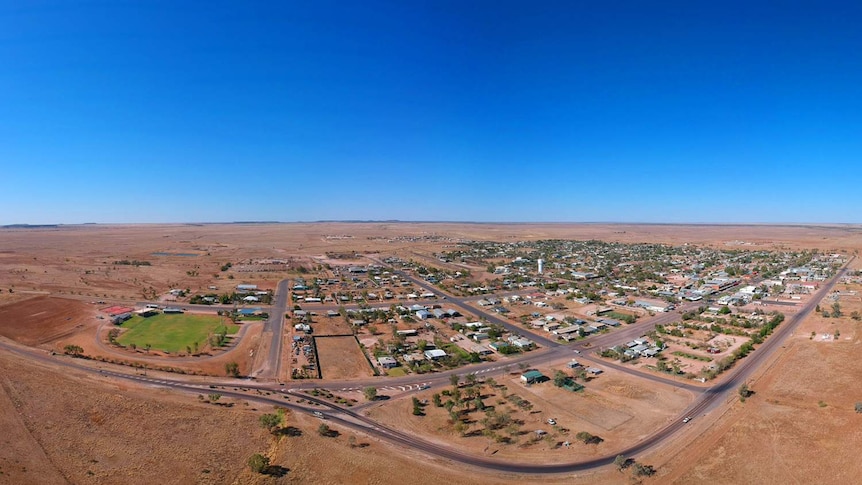 Winton in outback Queensland as seen from the air