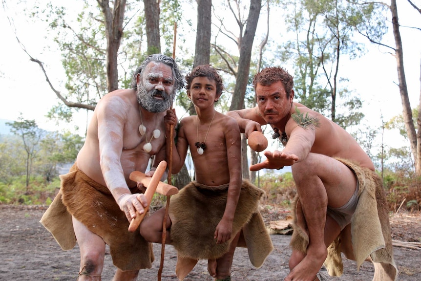 (L-R) Jason Thomas, Tyane Thomas and Jarrod Hughes performed traditional dances.