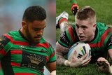 Composite of Rabbitohs players Dylan Walker and Aaron Gray