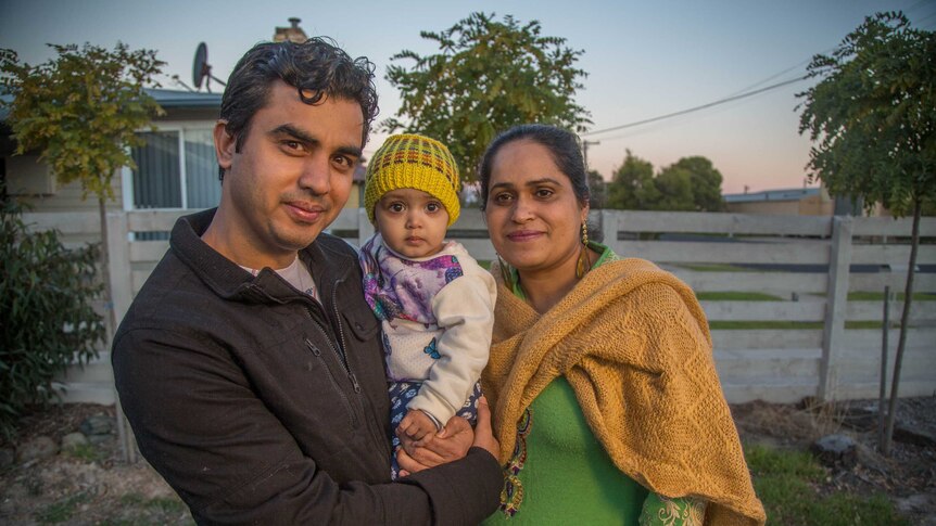 Riaz Mohd, Remandeep Kaur and their 15-month-old daughter Aleena.