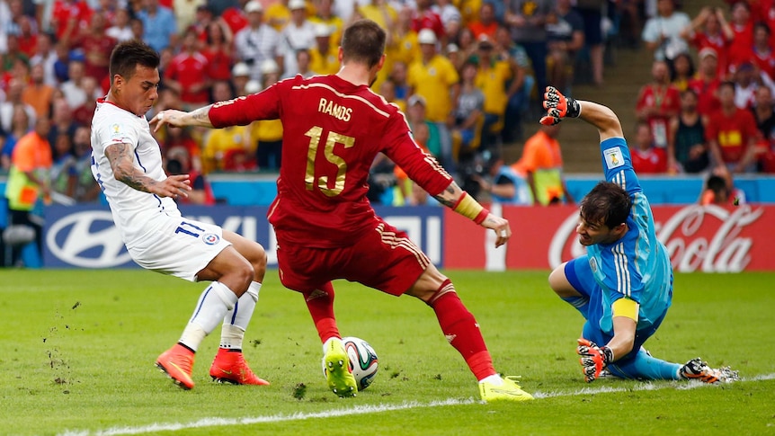 Vargas scores against Spain
