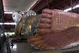 The Reclining Buddha at Chaukhtatgyi Paya in Rangoon, Burma